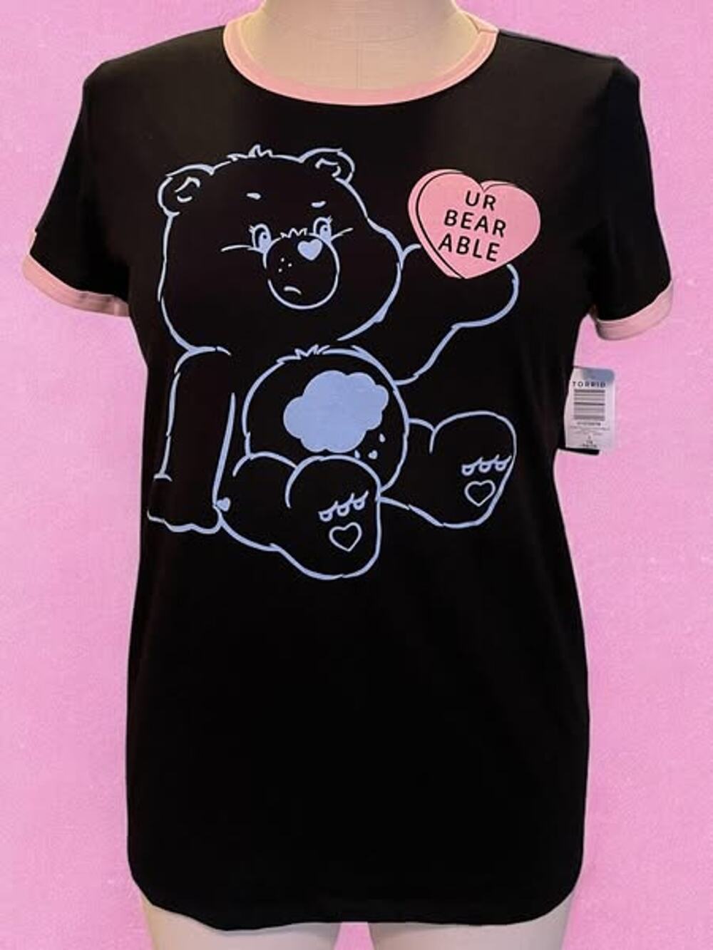 Torrid 3 (3X 22/24) Care Bears Grumpy UR Bear Able Cute Ringer Graphic T Shirt
